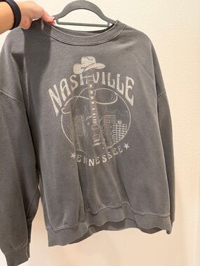 Tilly's Charcoal Nashville Graphic Crewneck